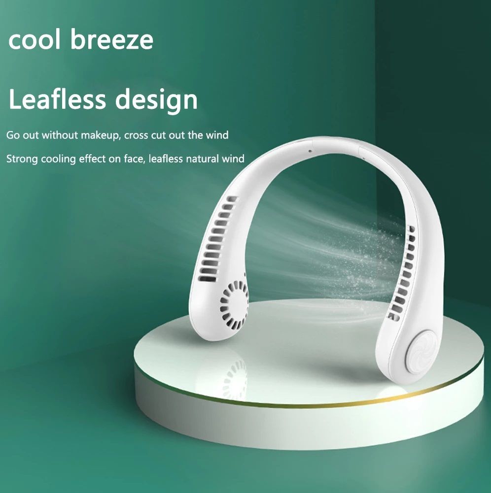 Portable Neck Fan Electric Wireless Fan Rechargeable USB Mini Fan
