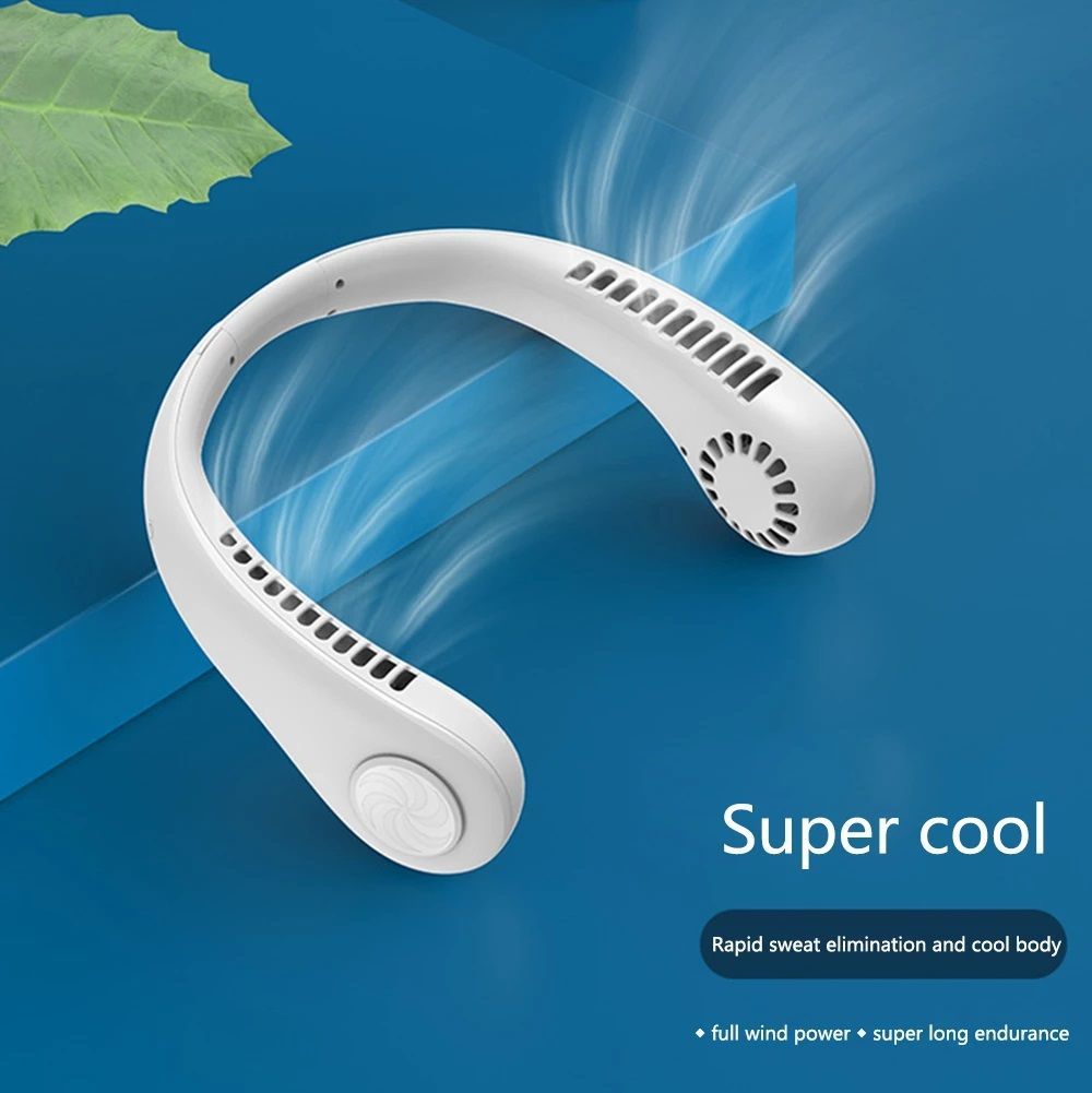 Portable Neck Fan Electric Wireless Fan Rechargeable USB Mini Fan